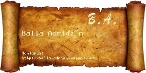 Balla Adrián névjegykártya